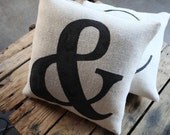 Hand painted Burlap Pillow Covers