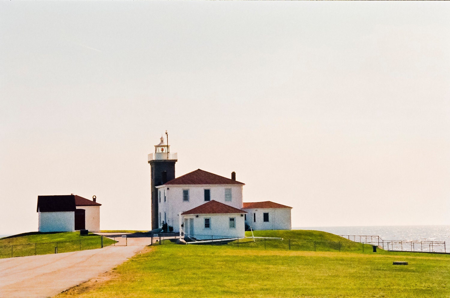Lighthouse Watch Hill - Westerly Rhode Island - Landscape - Nautical - Historic Light - Wall Decor  - Red Decor - His or Her Gift Under 25