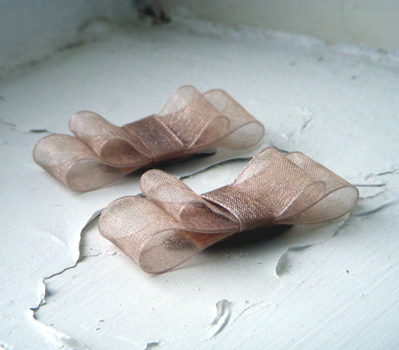 Champagne Sparkle Mini Hair Bow Set - Zooey
