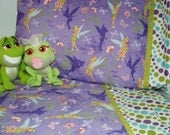 Girl toddler bedding Tinkerbell design fabric toddler bed and crib sheets set 3 pc. personalized