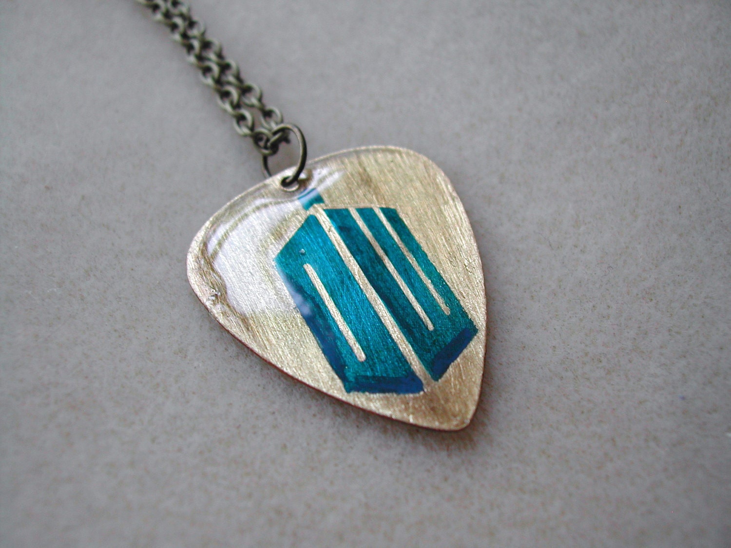 Doctor Who Logo Guitar Pick necklace