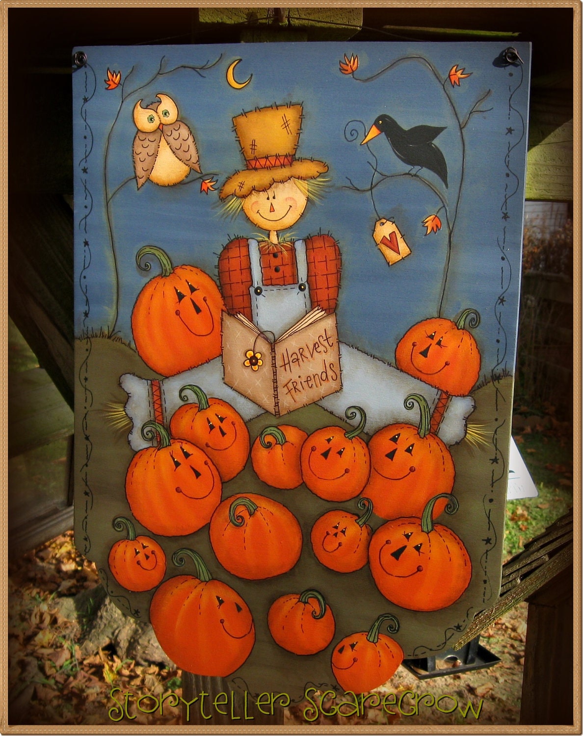 E PATTERN - Storyteller Scarecrow - Sweet for All of Fall - New design by Terrye French, painted by Me