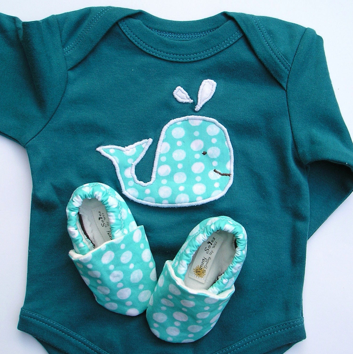Organic SHORT Sleeve Whale Monaco Blue Gift Set 0 3 6 12 18 months- Eco Friendly Clothing- Baby Clothes Organic Cotton
