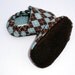 Baby Shoes- Handmade Unisex Argyle Crib Shoes in Brown and Blue- Size 0 3 6 12 months Booties- Baby Clothes