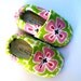 Flower Child Handmade Organic Baby Shoes in Honeysuckle Pink, Orchid and Lime Green- Baby Clothes