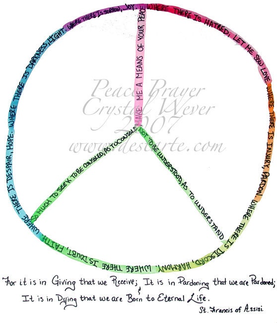 Prayer of St. Francis Peace Sign Spirit Cards