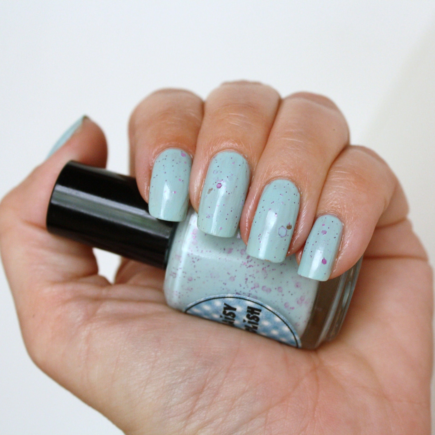 Mint and Fuchsia glitter nail polish Succulent