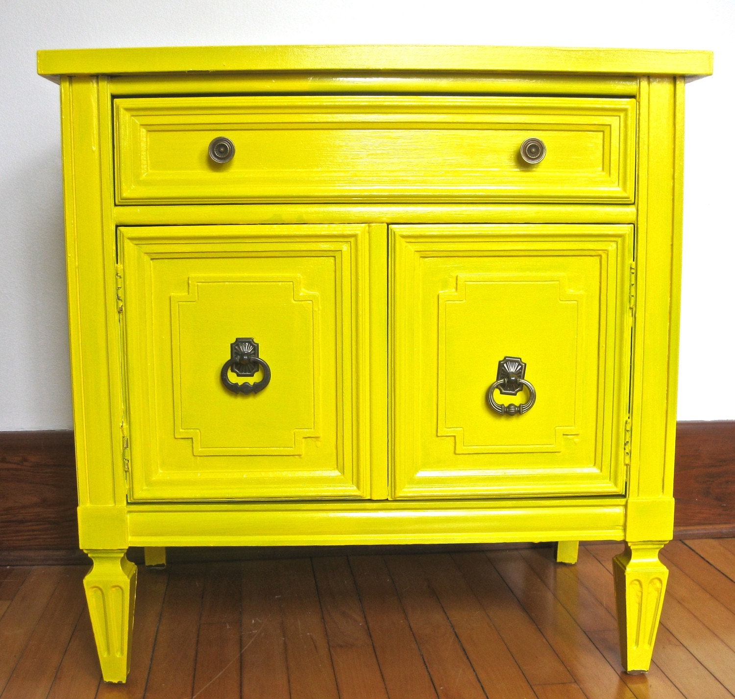 Yellow Nightstand by A2homemade on Etsy