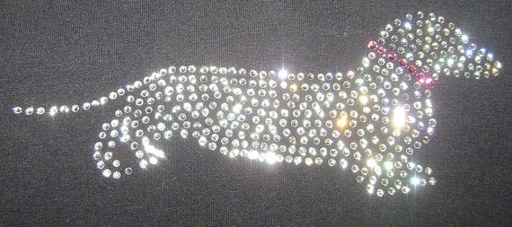 Dachshund Swarovski Crystal Rhinestone Transfer