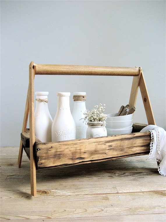 Vintage Wooden Box with Stand
