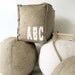 Burlap Cube ABC Pillow