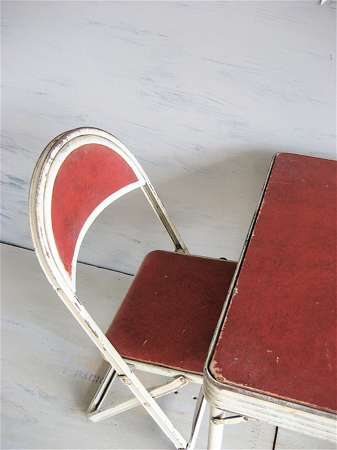 Child's Vintage Metal Table and Two Metal Chairs