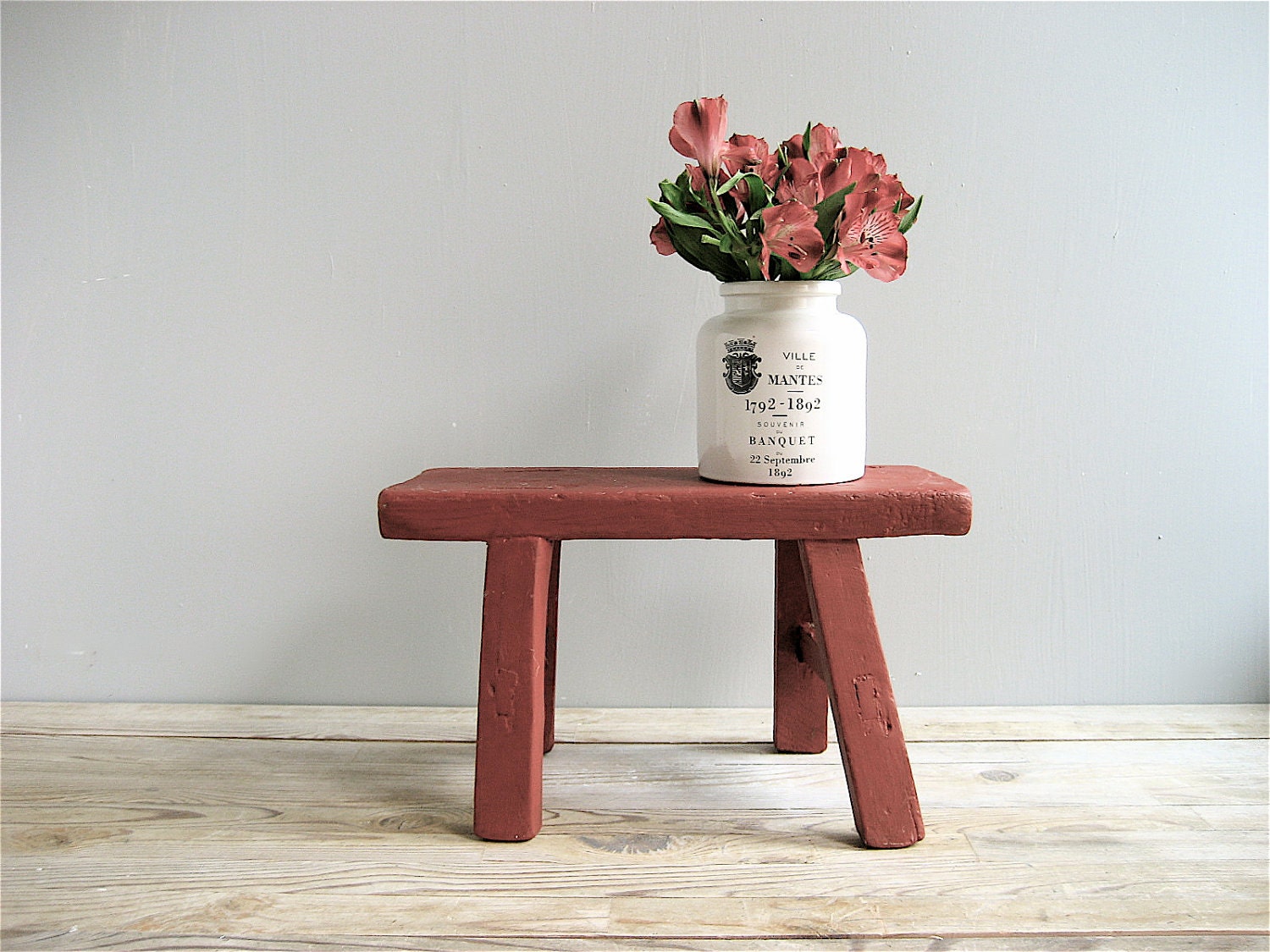 ON SALE Vintage Petite Wooden Stool