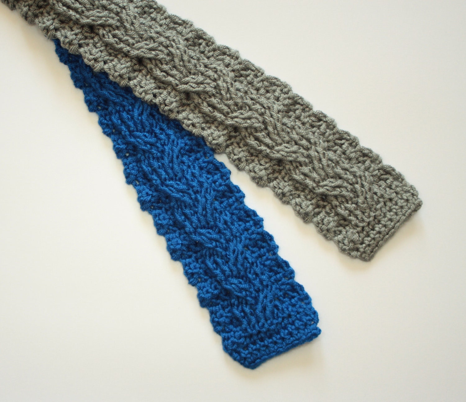 Crochet pattern PDF - Cabled Crochet Tie pattern instant download