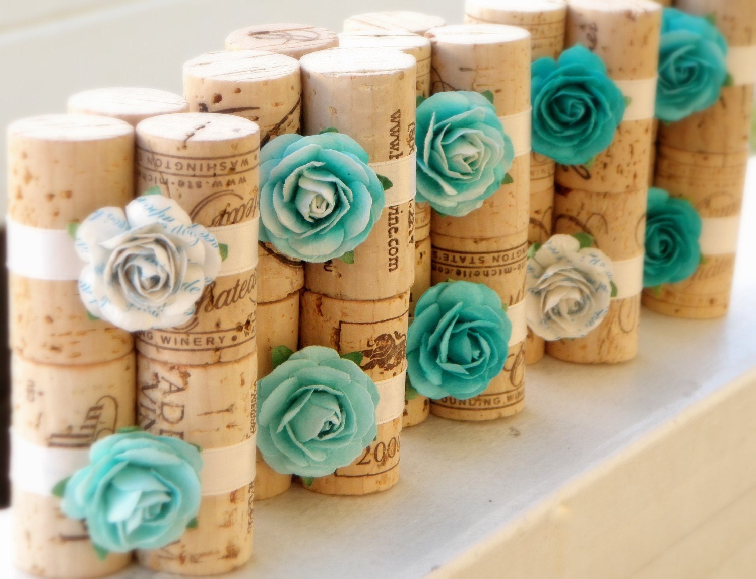 Tiffany Blue Wedding Table Setting Place Card Holders - Set of 10 for bridal shower or engagement party