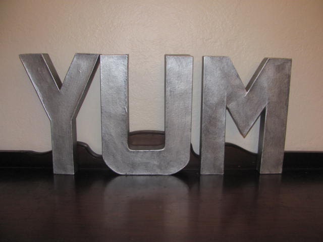 Faux Metal Letters - 8" YUM Sign