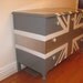 ReLoved and UpCycled - Stunning Antique Union Jack Silver Grey and White High Gloss Dresser