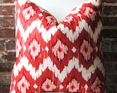 Flame Stitch - Duralee - Rose - Pillow Cover - 20 in square - Designer Pillow - Decorative Pillow - Throw Pillow