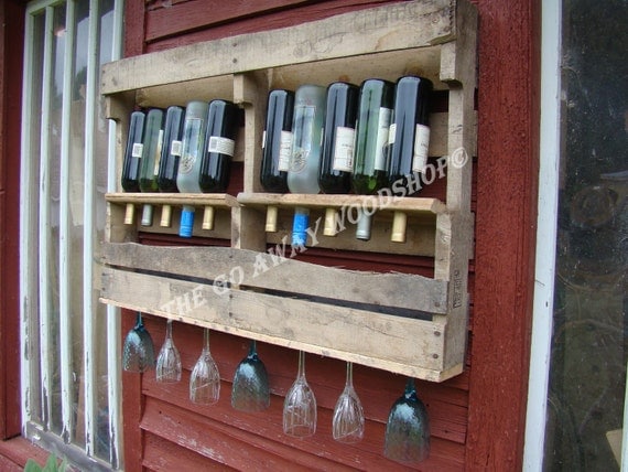 Recycled wine and stemware rack