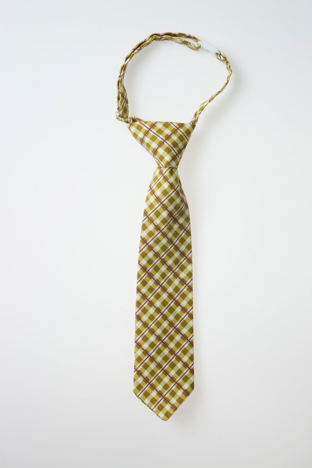 Baby Necktie - Green Plaid with Purple Detail