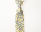 Boy Tie - Gray and Yellow