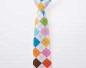 Boys Necktie - Multi-Colored Argyle