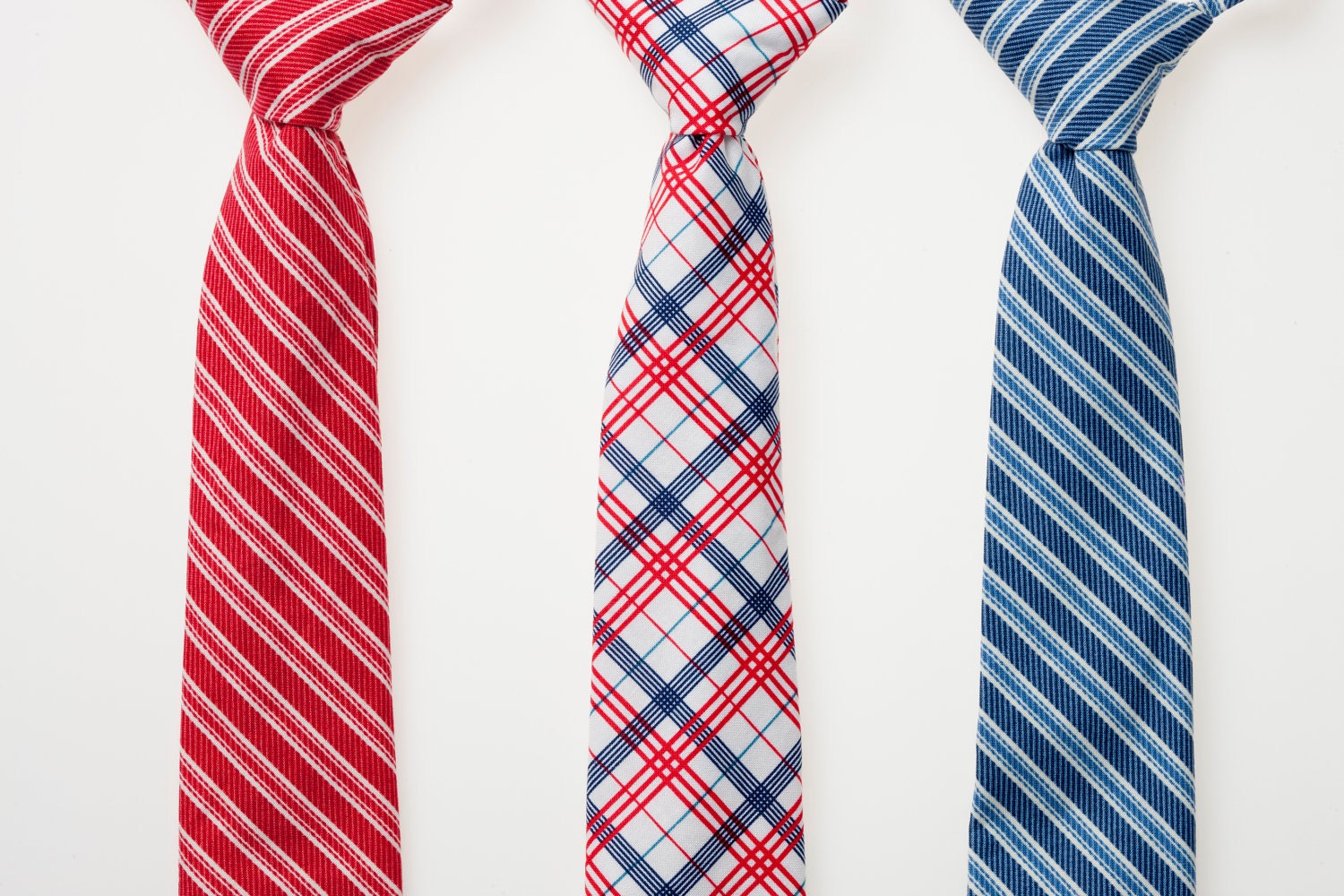 Boys Necktie - Red, White, and Blue - Choose One