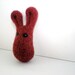 Felt Bunny Brooch - Maroon Needle Felted Pin