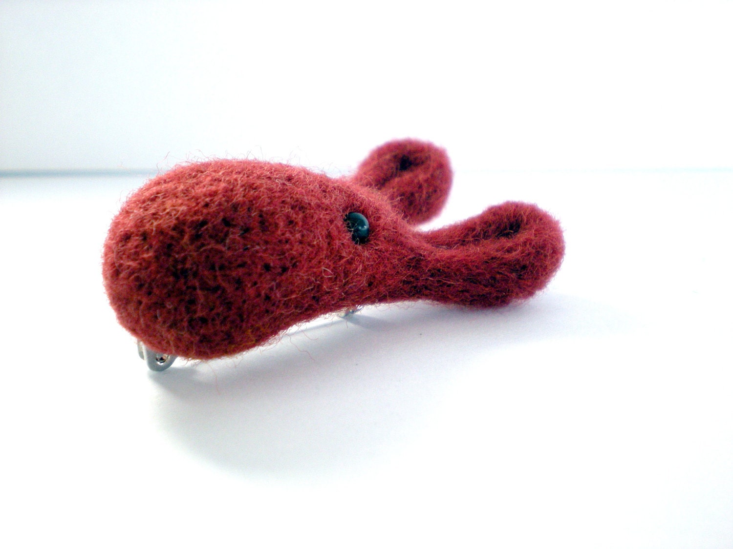 Felt Bunny Brooch - Maroon Needle Felted Pin