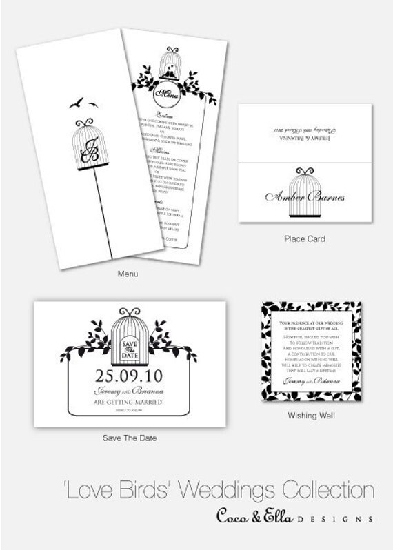 Printable Designer DIY Wedding Collection - Love Birds Il_570xn