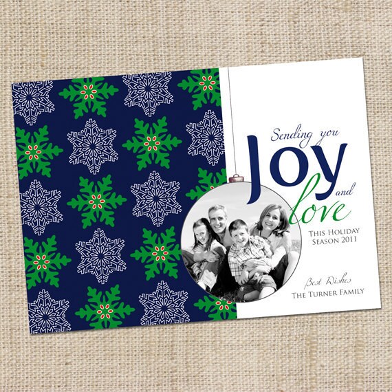 Printable Custom Christmas Photo Card - Christmas Joy Il_570xn
