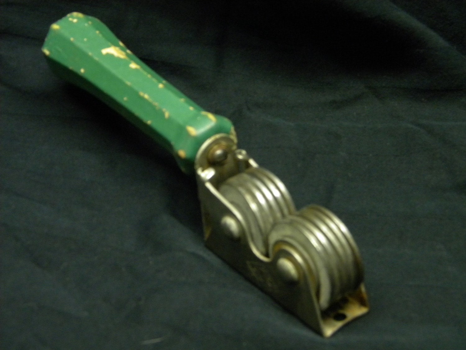 Vintage Ace green handle knife sharpener by HeyJunkman on Etsy