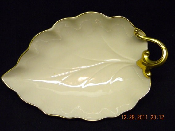 Vintage Lenox Gold trim leaf dish by HeyJunkman on Etsy