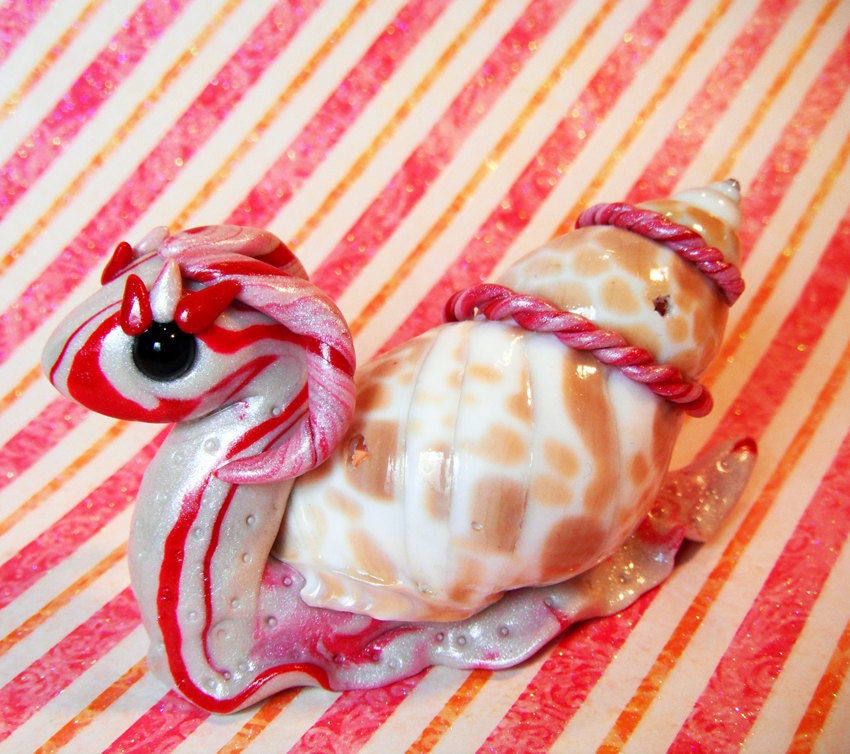 CandyStripe Dragon Snail Sculpture