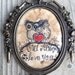 Vintage detailed gold oval metal frame made in Italy - "Owl Always Love You" (original artwork)