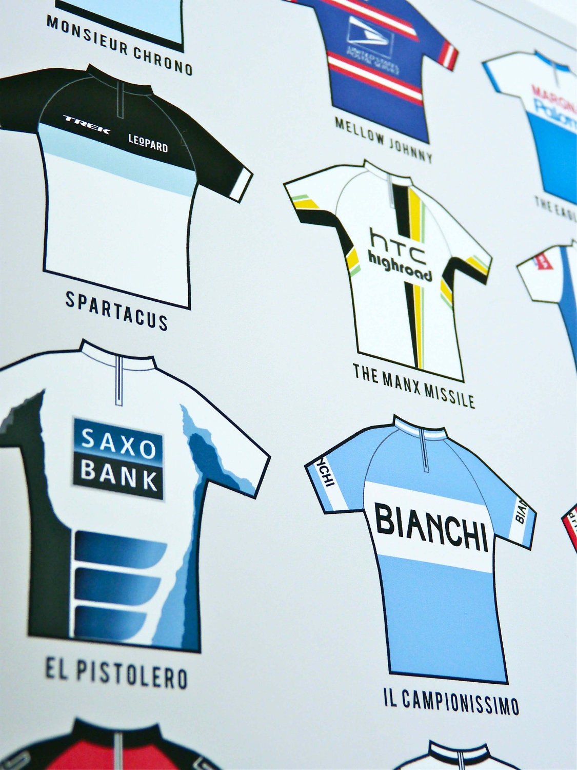 Cycling Art Infographic Print (Medium) - Nicknames of the Peleton (Size A3, 16.5" x 11.5")