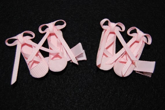 2 Ballerina Ballet Dance Slipper Hair Clip Barrette