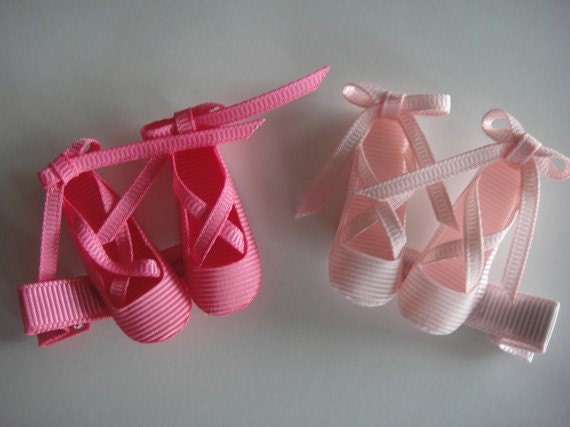2 Ballerina Ballet Dance Slipper Hair Clip Barrette