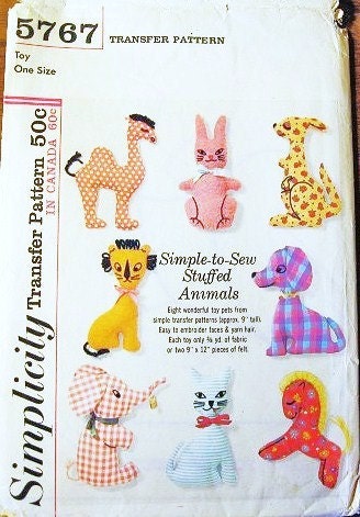 stuffed animal patterns on Etsy, a global hand
made and vintage