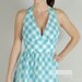 Blue Gingham Halter Dress Maxi Vintage 70s Summer Picnic Light Blue and White Plaid Sundress