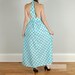 Blue Gingham Halter Dress Maxi Vintage 70s Summer Picnic Light Blue and White Plaid Sundress