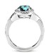 1.00CT Blue Diamond Engagement Ring Pave Halo Vintage Antique Style 14K White Gold (4-9)