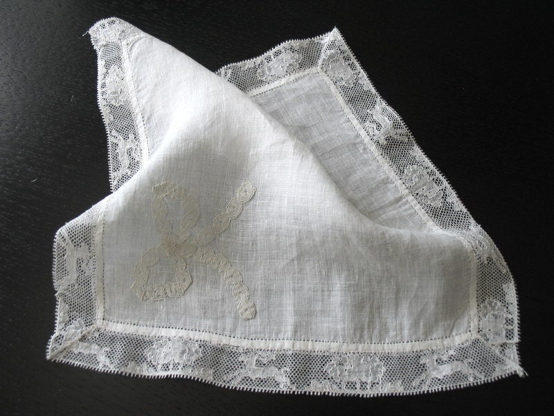 Vintage Flanders Lace Wedding Hanky