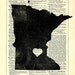 Minnesota State Dictionary Book Print Upcycled Book Art Upcycled Vintage Book Print Antique Dictionary Buy 2 Get 1 FREE