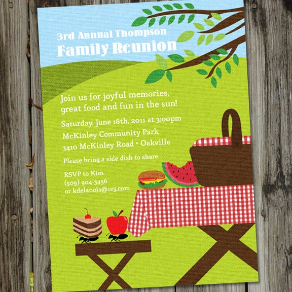 Fun Family Picnic Printable Party Invitation