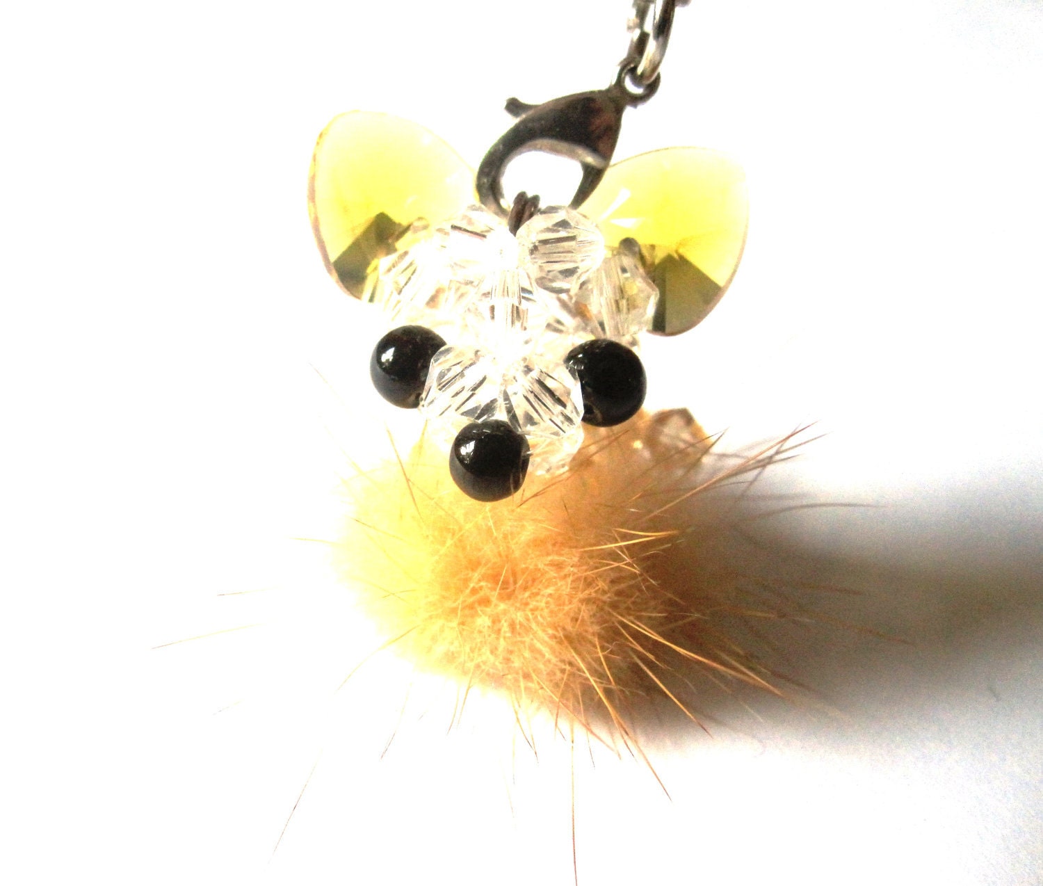 Yellow Swarovski Chihuahua Cellphone / Handbag Accessory