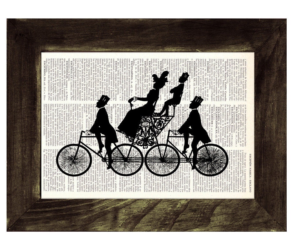 Vintage Bike Book Print Dictionary or Encyclopedia Page Print- Book print Victorian Bike Print on Vintage Dictionary Book art