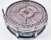 Modified Snare Drum Head Number 8 - Playable, Hittable, Original, Functional Art