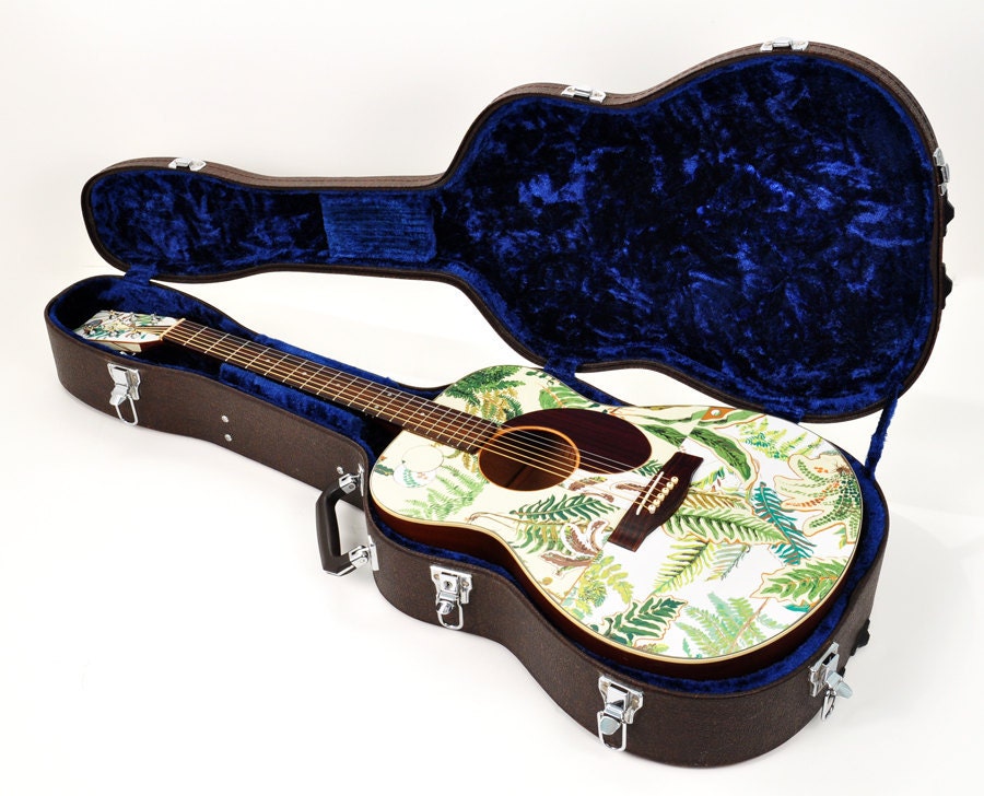 Acoustic Guitar Modified "Fern Immersion" Altered, Playable Art Instrument