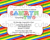 Rainbow Birthday Invitation Digital File YOU-PRINT Il_170x135